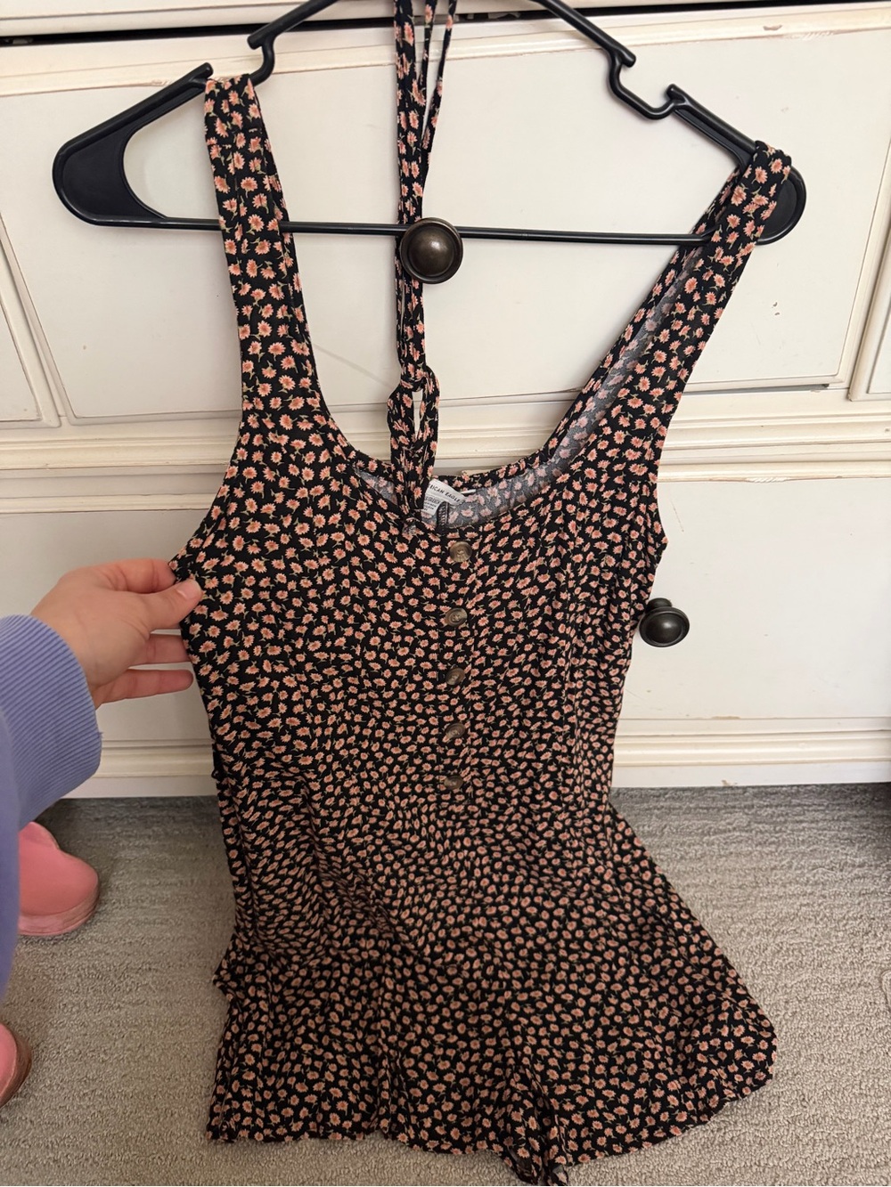 American Eagle floral tie romper